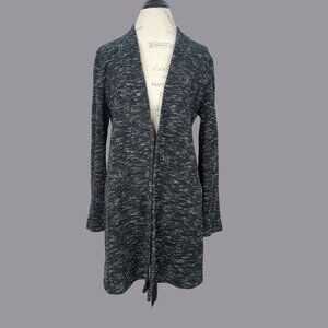 Eileen Fisher Cardigan Medium Black Knit Marled